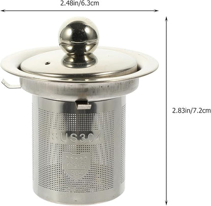 Stainless Steel Tea Infuser Insert with Dual-Function Lid Extra Fine Mesh Strainer for Loose Leaf Tea Heatproof Double Handles Perfect for Teapots and Mugs