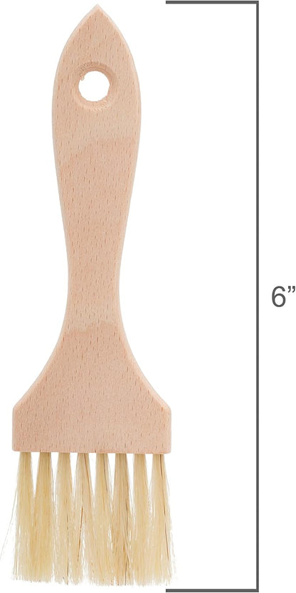 Redecker Natural Horsehair Flat Pastry Brush with Untreated Beechwood Handle, Ideal for Basting, Glazing and Applying Eggwash, 6 Inches, Made in Germany