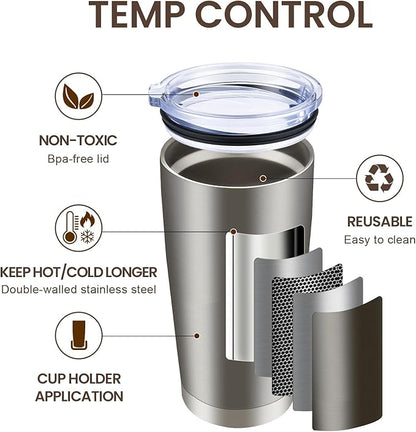MEWAY 20oz Tumbler 12 Pack Double Wall Vacuum Insulated Travel Mug Bulk, Mix Color Stainless Steel Tumblers with Lid and Straw, Durable Powder Coated Coffee Cups for Cold & Hot Drinks（Mix Color, 12