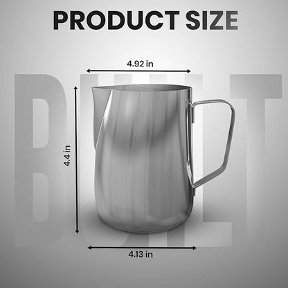 Rattleware 20 oz Macchiato Milk Frothing Pitcher - Premium Stainless Steel, Perfect for Latte Art Enthusiasts, Ideal for Home & Commercial Use