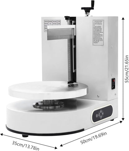 Automatic Cake Decorating Machine, Electronic Cream Coating Spreading Smooth Machine with Graduated Scraper 30-200RPM Rotating Speed,Cake Bread Spreader Machine for 4-12inch Cakes,White