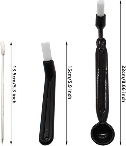 Coffee Machine Cleaning Brush, Nylon Espresso Machine Brush Coffee Cleaning Tool Set with Spoon for Espresso Machine Group Head, Pack of 3