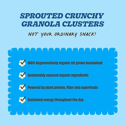 Clusterbucks Superfood Clusters – Grain-Free, Keto-Friendly Granola with Regeneratively Grown Sprouted Buckwheat– Gluten-Free, Low-Carb, Organic Healthy Snack (6 Ounce (Pack of 3), Blueberry Crisp)