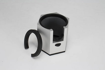 Espresso Tamping Station, Coffee Portafilter Holder, Aluminum Alloy Stand for Most 51mm, 53mm, 54mm, 58mm Coffee Portafilter (Hexagon,Silver)