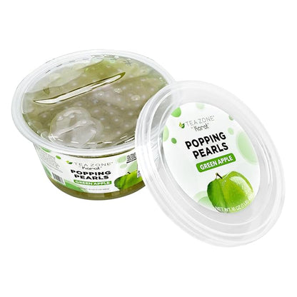 Tea Zone [1 Pound] Green Apple Popping Pearls, Bursting Pearls for Teas, Shakes, Smoothies, Dessert Toppings