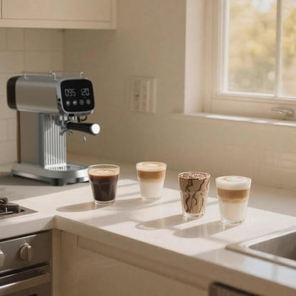 Espresso Machine with Steam Milk Frother：20 Bar Expresso Coffee Machines for Home-Espresso Maker with 27 oz Water Tank-Barista Coffee Maker for Americano Cold Brew Latte Cappuccino
