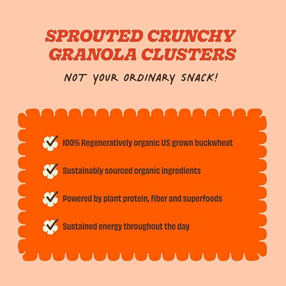 Clusterbucks Superfood Clusters – Grain-Free, Keto-Friendly Granola with Regeneratively Grown Sprouted Buckwheat– Gluten-Free, Low-Carb, Organic Healthy Snack (3-Pack, Snickerdoodle)