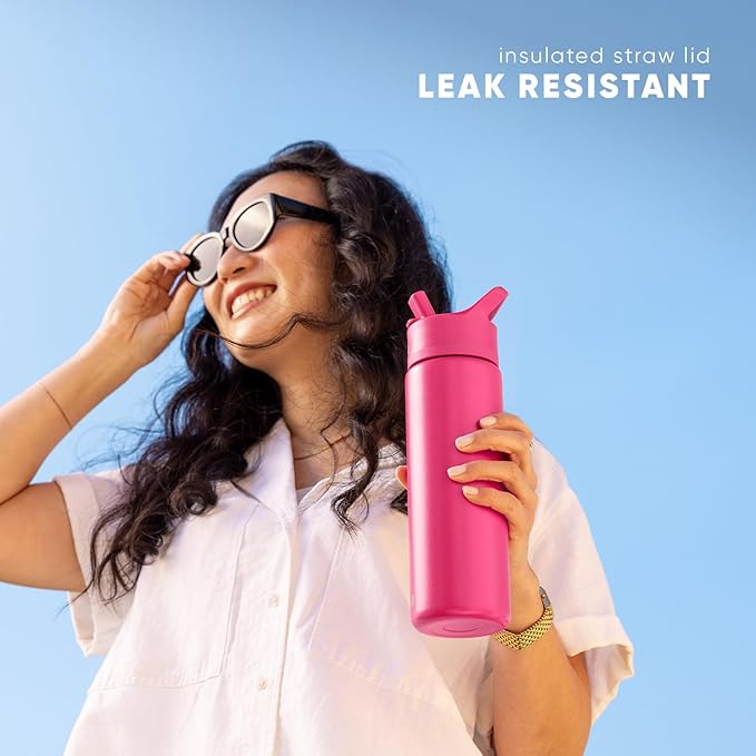 Simple Modern Water Bottle with Straw Lid | Vacuum Insulated Stainless Steel Metal | Reusable Leak Proof BPA-Free Cup for School | Summit Collection | 22oz, Kelly Green