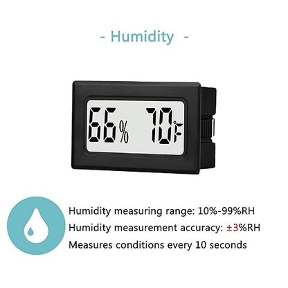 6 Pack Mini Small Digital Hygrometer Thermometer Indoor Temperature and Humidity Meter Gauge with Temp Humidity Sensor Monitor Fahrenheit (℉) for Jars,Home,Room