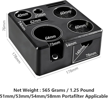 Coffee Tamper Mat Silicone Corner Tamping Mat (Coffee Tamping Station Black)
