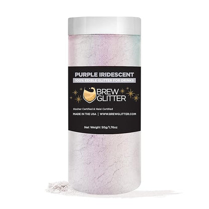 Brew Glitter - Purple Iridescent (50g 1x Jar) | Edible Glitter for Cocktails, Mocktails and Beverages