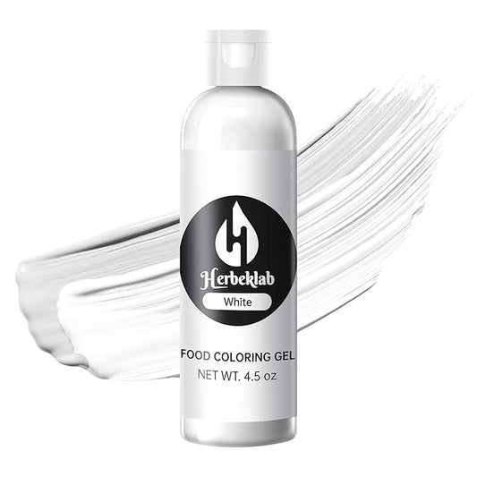White Food Coloring Gel Herbeklab 4.5 oz Professional Grade White Food Dye Concentrated Gel Food Color for Icing Baking Cake Decorating Cookie