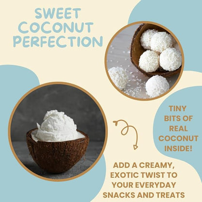 Alma Gourmet Coconut Topping Sauce Imported From Italy - Sweet Creamy Coconut Topping Ideal For Ice Cream, Waffles, Pancakes, Crepes, Pastries, Cakes, Overnight Oats, Drinks & Lattes - Convenient Squeeze Bottle - 17.6oz (500g)