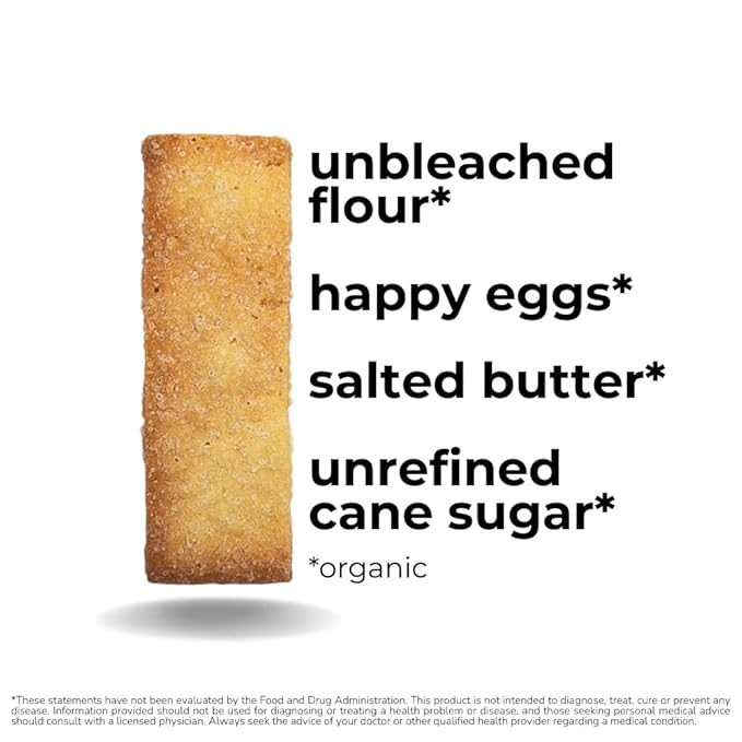 The Panza Sugar Plain Gourmet Cookie Snack Thin & Crispy | Organic, Non-GMO, 100% Natural Ingredients | Mini Pouch 0.7 oz