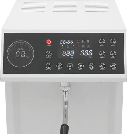 8L/2.11gal Commercial Steam Milk Frother, 3000W 5-Gear Fast Heating Milk Steamer Machine Electric Steam Milk Frothing Machine Espresso Coffee Milk Foam Machine for Bar Cafe