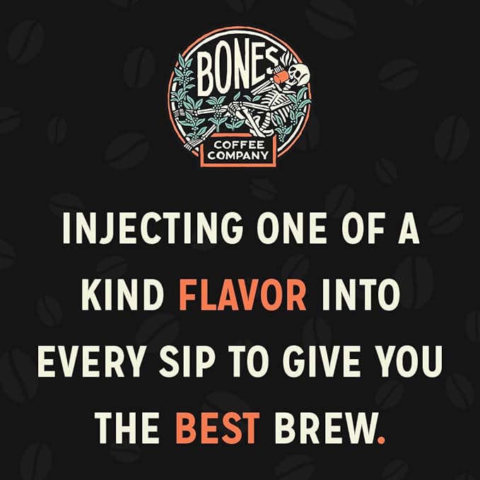 Bones Coffee Company French Toast, Sweet and Buttery Flavored Coffee, Medium Roast Low Acid Arabica Beans Compatible with Auto drip and French Press Coffee Maker, 12 Oz Ground