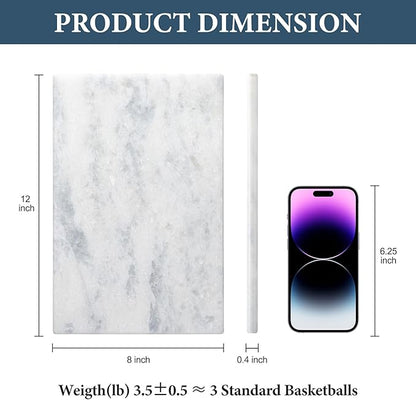 Koville African Natural Marble Cutting Board for Kitchen Pastry Bread, 12" x 8" Genuine Marble Cheese Board Stone Tray for Counter, Bathroom Perfume Tray Jewelry Candle Plate (Namib Fantasy)