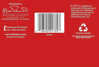 Hills Bros Single Serve Coffee Pods,Gourmet, Medium Roast, 12 Count-Keurig Compatible, Roasted Arabica Coffee, Smooth, Balanced Coffee, Subtle Chocolate Flavor