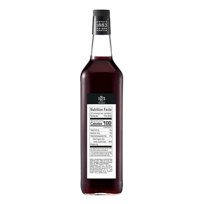 1883 Hibiscus Syrup for Drinks, Made in France, 1 Liter Plastic Bottle