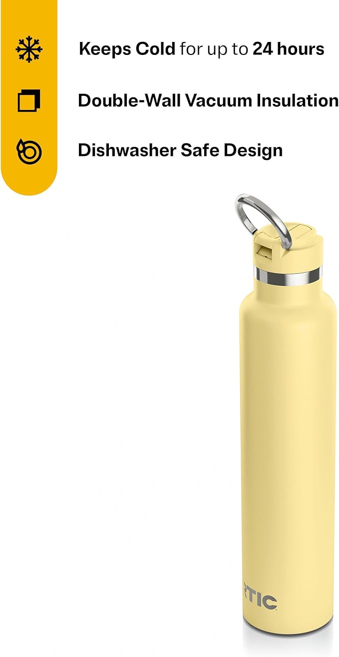 RTIC 26oz Journey Bottle Metal Stainless Steel Vacuum Insulated, BPA Free, Reusable, for Water, Hot and Cold Drinks, Travel, Sports, Camping, Sunlight
