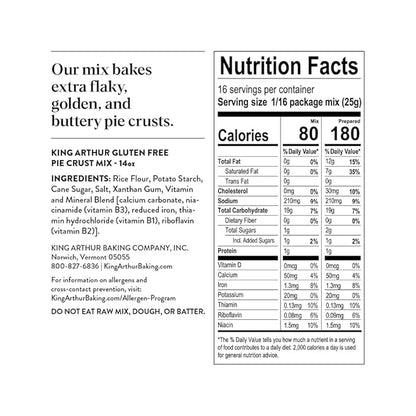 King Arthur Flour Pie Crust Mix, Gluten Free, 14 Ounce (Pack Of 6)
