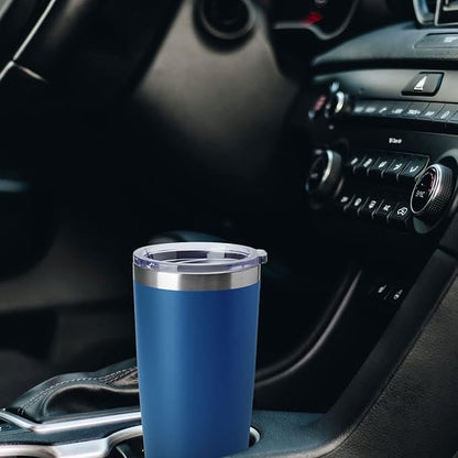 HASLE OUTFITTERS 20oz Tumblers Stainless Steel Mugs with Lid Double Wall Vacuum Insulated Coffee Cups for Cold & Hot Drinks (20oz-Dark Blue, 12 Pack)