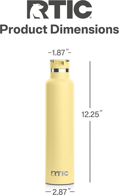RTIC 26oz Journey Bottle Metal Stainless Steel Vacuum Insulated, BPA Free, Reusable, for Water, Hot and Cold Drinks, Travel, Sports, Camping, Sunlight