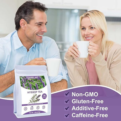 TEARELAE - Hyssop Tea, 36 Count - Pure Hyssop Herbal Tea Bag - Smooth Flavor - Aid Digestion - Non-GMO - Caffeine-Free