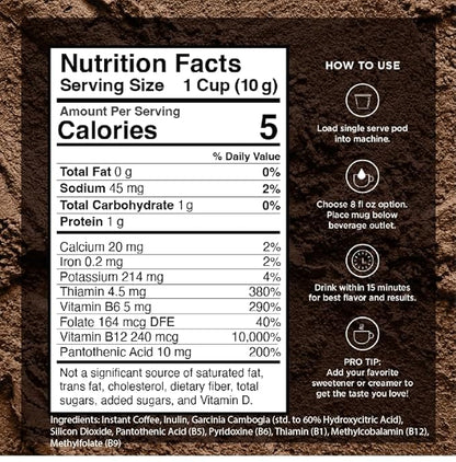 VitaCup Slim Instant Coffee Packets, with Garcinia, Fiber, B Vitamins, Skinny Coffee, Bold & Smooth, Medium Dark Roast, 100% Arabica Coffee in Single Serve Sticks, 48 Ct