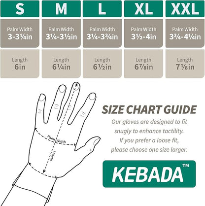 Kebada W2 Safety Work Gloves, Micro-Foam Nitrile Coated Gloves, Touchscreen,Ideal for Package Handling, Gardening, Construction, 1 Pair Large
