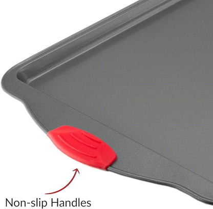 Boxiki Kitchen Nonstick Baking Sheet Pan – Heavy-Gauge Carbon Steel, Warp, Dent, and Rust-Resistant – Gourmet Rimmed Half Cookie Sheet Trays, Non-Toxic for Exceptional Baking Performance - 15x10 Inch