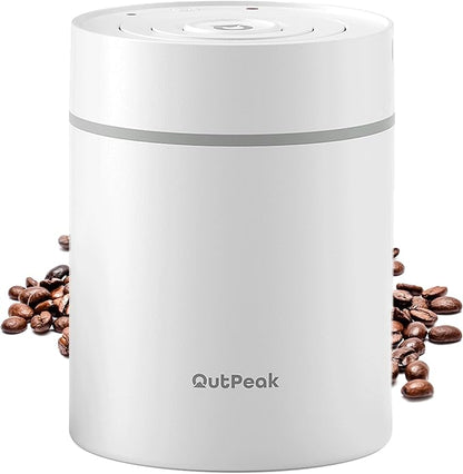 OUTPEAK 2025 Kilo Auto Vacuum Coffee Canister, 1.8L for 21.2oz Coffee Beans, One-Button Operation, Stainless Steel Container with Scoop, Fresh 6-Month Storage Container (Barista Champion's Choice)