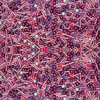 Confect Cake Decorating Sprinkles Mix – Pink & Purple Jimmies with Pearl Sugar Balls – Edible Cupcake & Cookie Topping for Baking, Party & Holiday Treats | Vegan, Gluten-Free, Soy-Free, Dairy-Free, Palm Oil-Free- 4.2 Oz