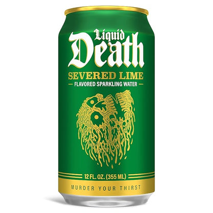 Liquid Death, Severed Lime, Soda-Flavored Sparkling Water, 12-Pack (12oz Cans), Low Sugar, Huge Flavor & No Artificial Sweeteners