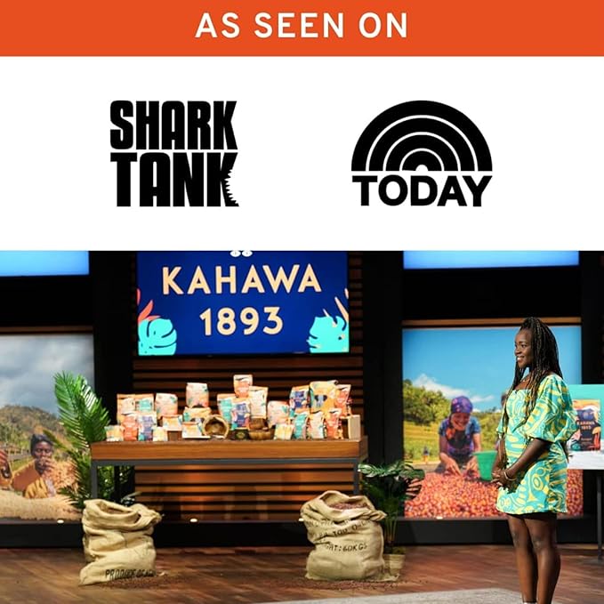 Kahawa 1893 Whole Bean Coffee Dark Roast Serengeti Blend 24 Oz - As Seen on Shark Tank, Low Acid, High Antioxidants, Naturally Sweet, Organically Grown, Ethically & Sustainably Sourced
