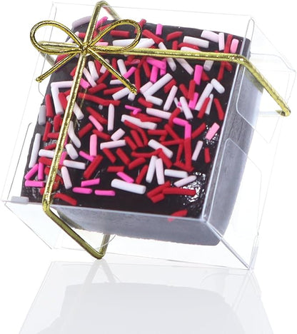 100Pack 2.17x2.17x1.38 Inch Chocolate Covered Ore Boxes Single Macaron Boxes Brownie Boxes S'Mores Treat Boxes Candy Boxes Small Gift Boxes for wedding Bridal Shower Birthday Party Favors