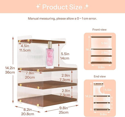 Coffee Mug Holder Wooden Cup Station Organizer 4-Tier Cup Holder for Coffee Bar Mug Display Rack for Countertop Mug Holder Shelf for Home Kitchen Wood