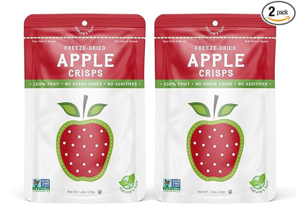 Nature’s Turn Freeze-Dried Fruit Snacks, Apple Crisps, Pack of 2 (1.2 oz Each)