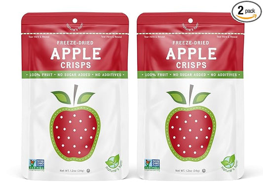 Nature’s Turn Freeze-Dried Fruit Snacks, Apple Crisps, Pack of 2 (1.2 oz Each)