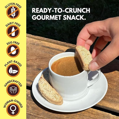 Tutti Gourmet Gluten Free Lemon Biscotti, 9.9 oz (283g) Resealable Cookie Bag - Vegan and Halal Snacks