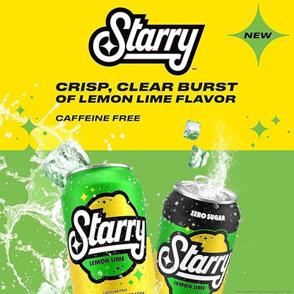 Starry Zero Sugar Cranberry Blizz Soda, Caffeine Free, 12 Fl Oz Cans (Pack of 12)