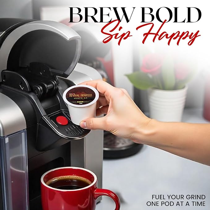 InfuSio Coffee Pods – 96 Count, Kenya AA (Dark Roast Coffee) Single Serve Coffee Pods for Keurig K Cup® Brewers, Compatible with Keurig 2.0 Brewers