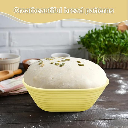 Silicone Banneton, Sourdough Bread Baskets (Set of 5, 6.5 Inch), Mini Oval Proofing Bowls, Bread Making Baking Supplies, Banneton proofing basket for Sourdough Baking