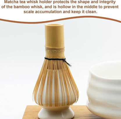HARFINGTON Ceramic Chasen Stand 68mm Matcha Whisk Holder Teas Set Whisks Stand Traditional Matcha Tea Chasen Holder Tea Set Accessories for Tea Tasting, Green