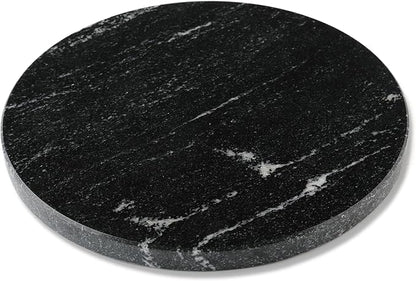 Koville Brazilian Natural Marble Cutting Board for Kitchen, 11inch Round Hand Crafted Marble Slab for Cheese, Charcuterie, Pastry Board - Wedding Gift, House Warming Gift(Via Lactea)