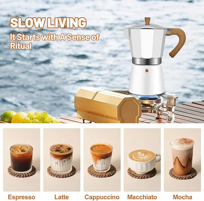 12 Cup Aluminum Espresso Stovetop Moka Pot Express Coffee Maker Percolator Italian Classic Mocha Coffee Machine for Italian and Cuban Cafe Brewing for Home & Camping 600ml 20oz