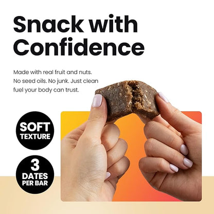 Bahamii Snack Bars, Made with Dates & Nuts, Healthy Snacks, Gluten Free, Good Source of Fiber, Only 6 Ingredients, For Kids & Adults, No Added Sugar, Vegan, 12 Pack, Coconut Vanilla