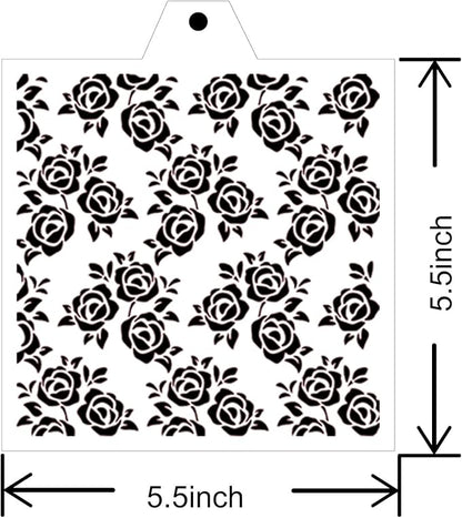 Stencil Genie 16 Pcs 5.5x5.5in Baking Stencils for Royal Icing, Airbrush; Sugar Cookies; Craft Painting