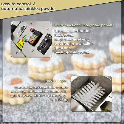 Commercial Dough Divider Multifunction Electric Dough Cutting Machine Can be Used to Process Dough 2.47oz-10.58oz(70g-300g) for Pizza, Desserts, Biscuits, etc 110V