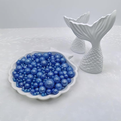 Edible Royal Blue Sugar Pearls Sprinkles Candy Mix Size Pearls Cake Decorations Cupcake Toppers Decorating Perfect for Wedding Party Valentine Christmas Supplies 4.58OZ